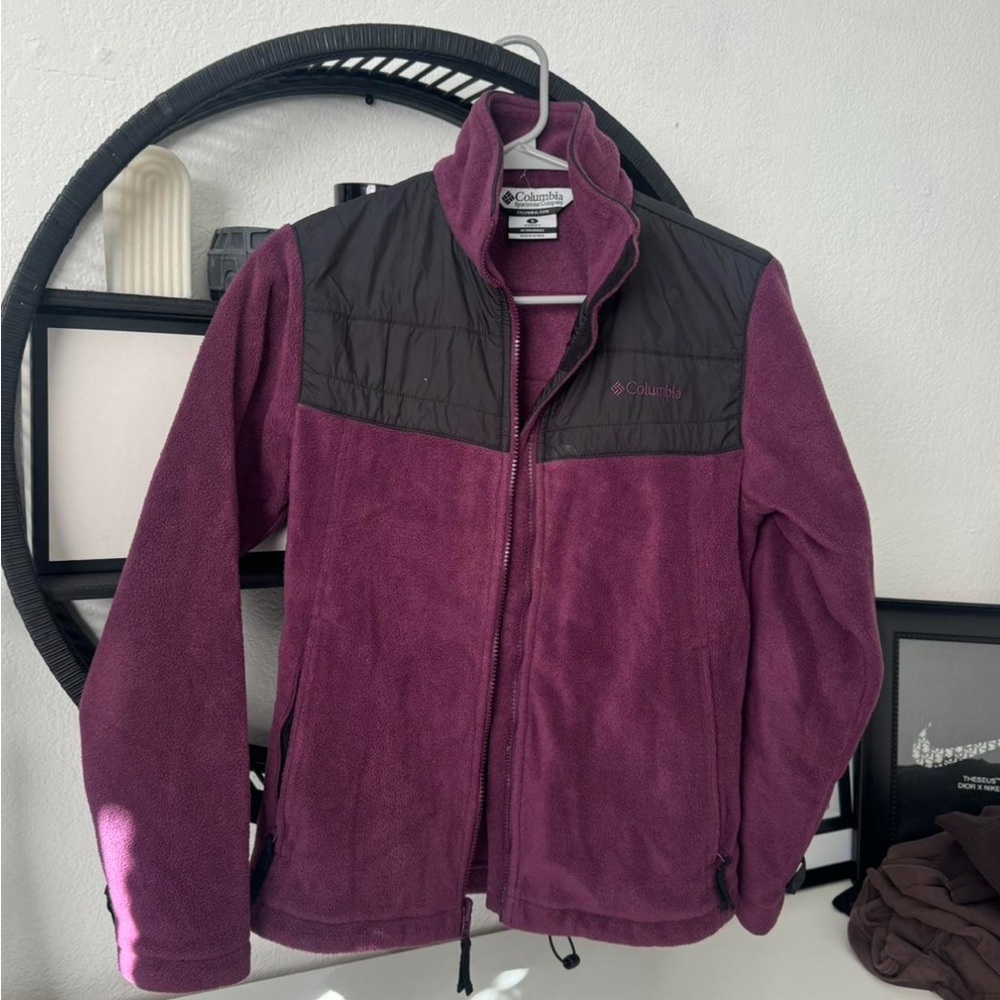 Columbia Plum Fleece Jacket with Black Panels